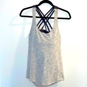 Lululemon Slay the Studio Tank 6 Tiger Space Dye Hail White